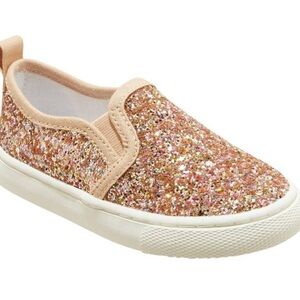 Cat & Jack Girls Madigan Slip-On Glitter Sneakers Rose Gold 6T